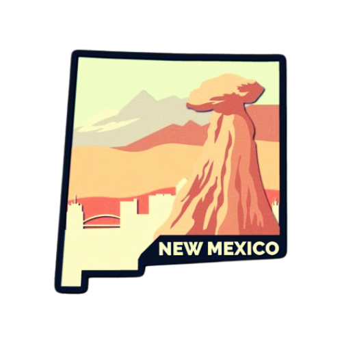 Layered State New Mexico Home Décor decoration My Custom Designs Yellow 12"