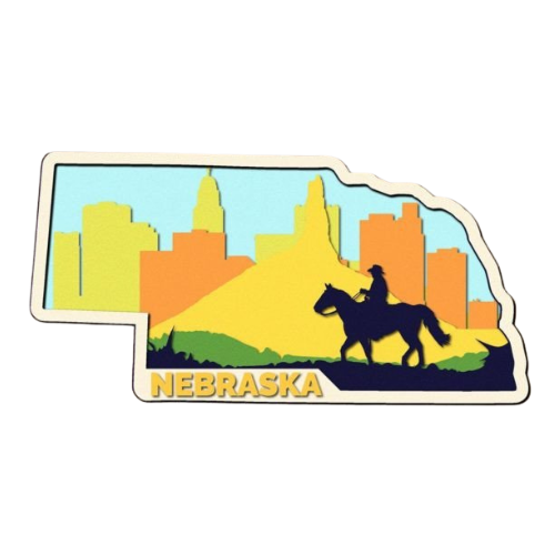 Layered State Nebraska Home Décor decoration My Custom Designs Yellow 12"