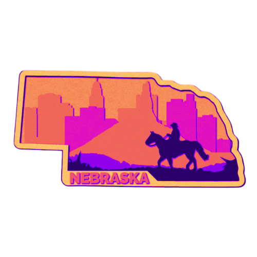 Layered State Nebraska Home Décor decoration My Custom Designs Hot Pink 12"
