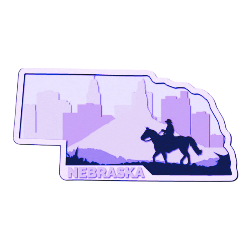 Layered State Nebraska Home Décor decoration My Custom Designs Purple 12"