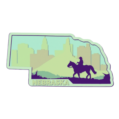 Layered State Nebraska Home Décor decoration My Custom Designs Seafoam 12"
