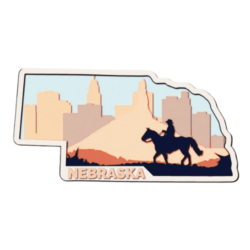 Layered State Nebraska Home Décor decoration My Custom Designs Off White 12"