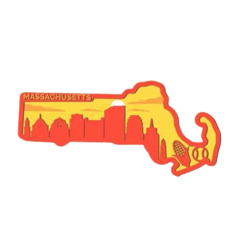 Layered State Massachusetts Home Décor decoration My Custom Designs Heather red 12"