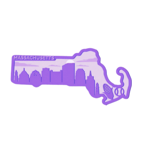 Layered State Massachusetts Home Décor decoration My Custom Designs Purple 12"