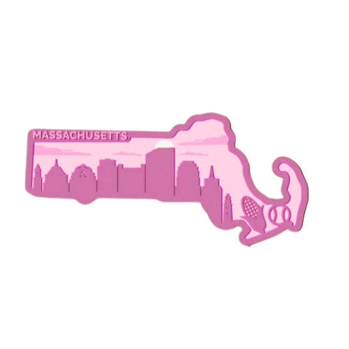 Layered State Massachusetts Home Décor decoration My Custom Designs Pink 12"