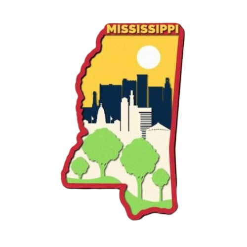 Layered State Mississippi Home Décor decoration My Custom Designs Yellow 12"