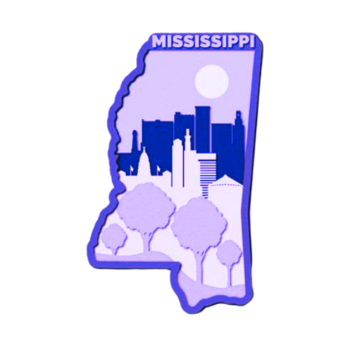 Layered State Mississippi Home Décor decoration My Custom Designs Purple 12"