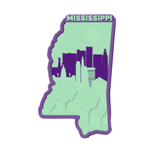 Layered State Mississippi Home Décor decoration My Custom Designs Seafoam 12"