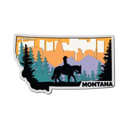 Layered State Montana Home Décor decoration My Custom Designs Yellow 12"