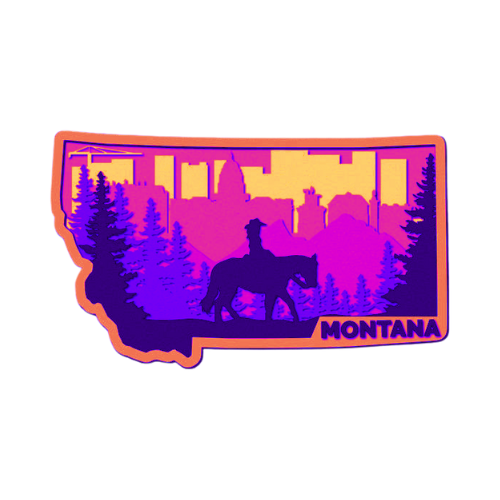 Layered State Montana Home Décor decoration My Custom Designs Hot Pink 12"