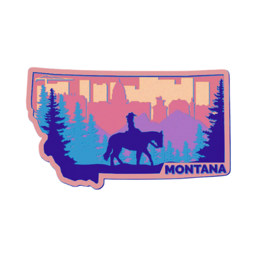 Layered State Montana Home Décor decoration My Custom Designs Coral 12"