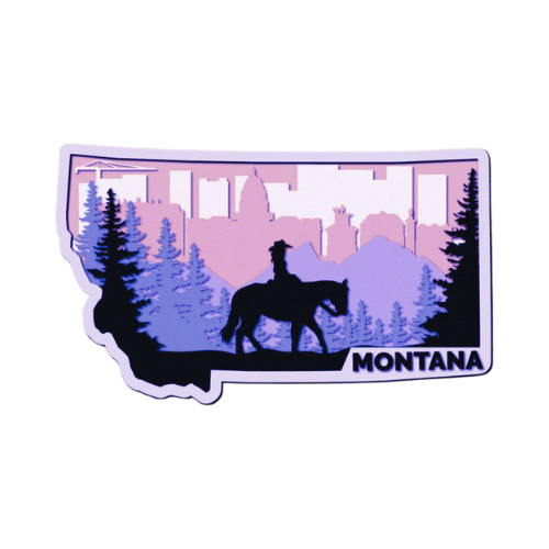 Layered State Montana Home Décor decoration My Custom Designs Purple 12"