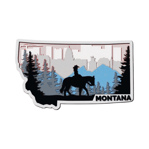 Layered State Montana Home Décor decoration My Custom Designs Off White 12"