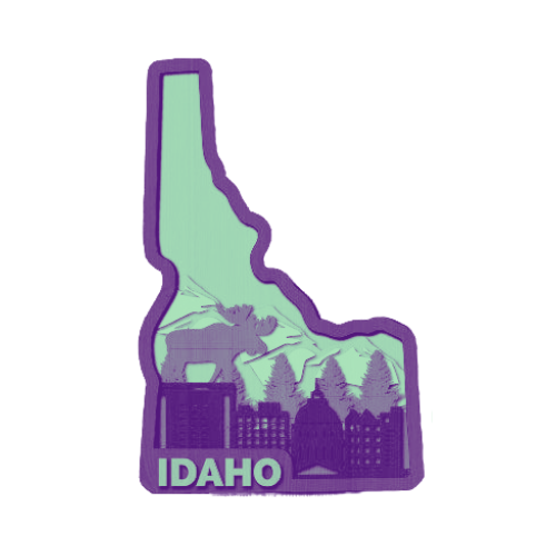 Layered State Idaho Home Décor decoration My Custom Designs Seafoam 12"