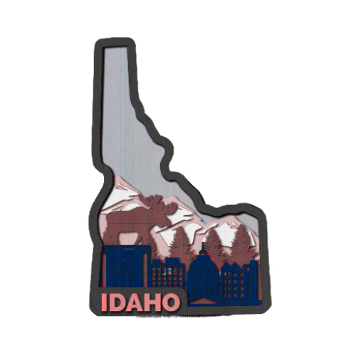 Layered State Idaho Home Décor decoration My Custom Designs Off White 12"