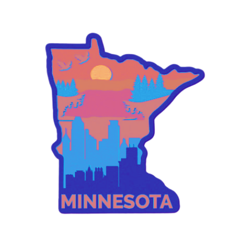 Layered State Minnesota Home Décor decoration My Custom Designs Coral 12"