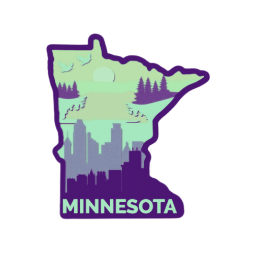 Layered State Minnesota Home Décor decoration My Custom Designs Seafoam 12"