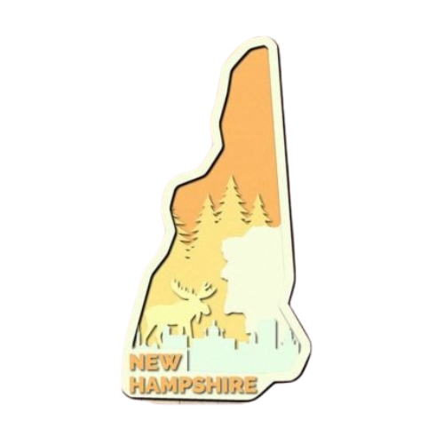 Layered State New Hampshire Home Décor decoration My Custom Designs Yellow 12"