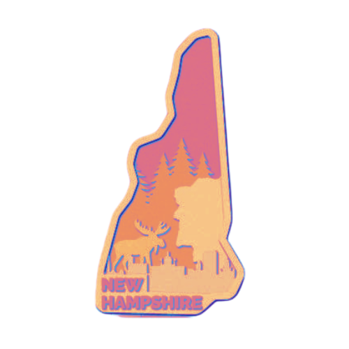 Layered State New Hampshire Home Décor decoration My Custom Designs Coral 12"
