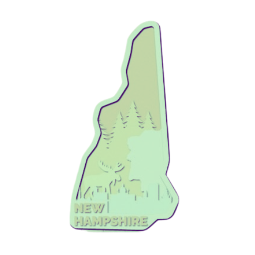 Layered State New Hampshire Home Décor decoration My Custom Designs Seafoam 12"
