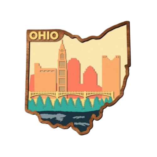 Layered State Ohio Home Décor decoration My Custom Designs Off White 12"