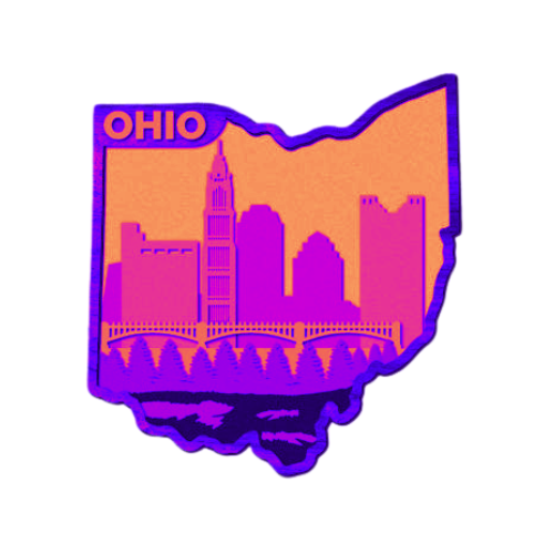 Layered State Ohio Home Décor decoration My Custom Designs Hot Pink 12"