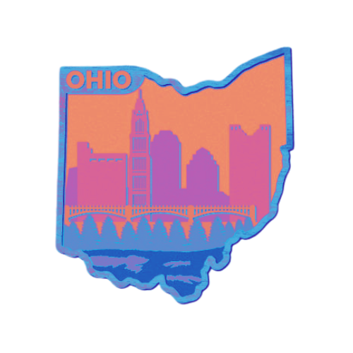 Layered State Ohio Home Décor decoration My Custom Designs Coral 12"