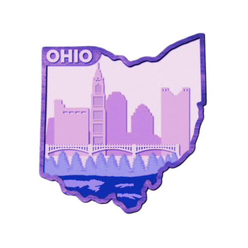 Layered State Ohio Home Décor decoration My Custom Designs Purple 12"