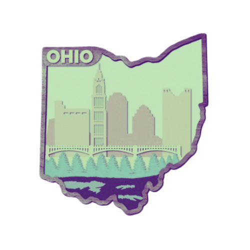 Layered State Ohio Home Décor decoration My Custom Designs Seafoam 12"