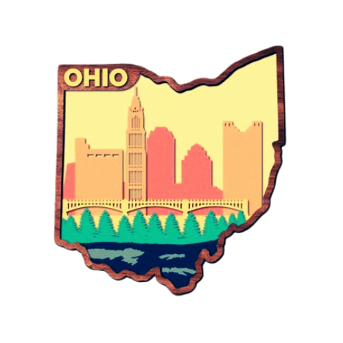 Layered State Ohio Home Décor decoration My Custom Designs Yellow 12"