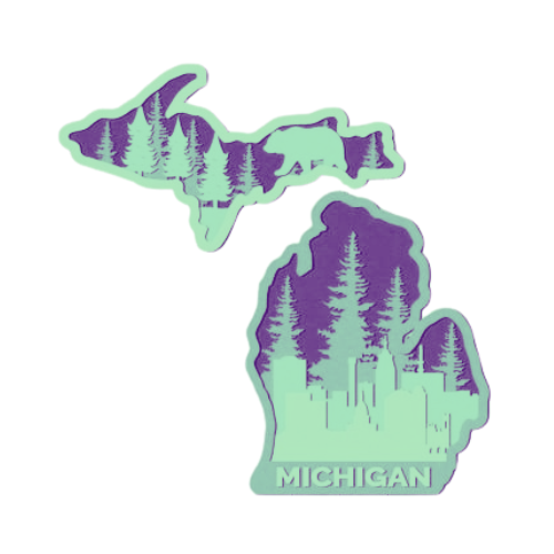 Layered State Michigan Home Décor decoration My Custom Designs Seafoam 12"