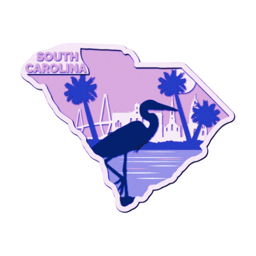 Layered State South Carolina Home Décor decoration My Custom Designs Purple 12"