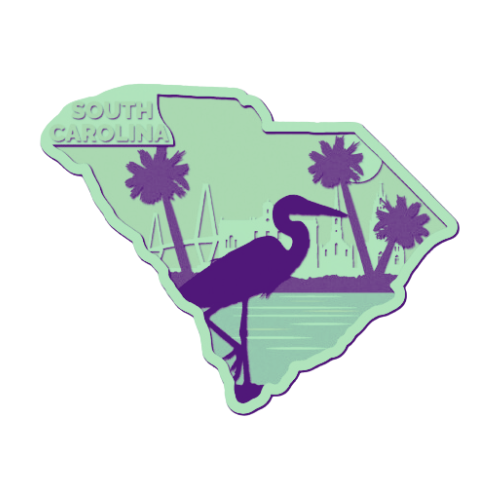 Layered State South Carolina Home Décor decoration My Custom Designs Seafoam 12"