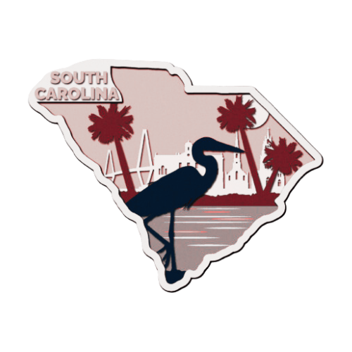 Layered State South Carolina Home Décor decoration My Custom Designs Heather red 12"