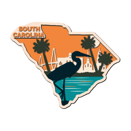 Layered State South Carolina Home Décor decoration My Custom Designs Orange 12"