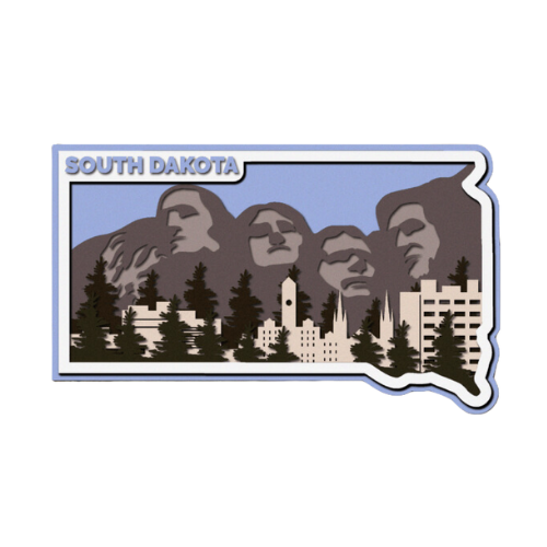 Layered State South Dakota Home Décor decoration My Custom Designs Blue 12"