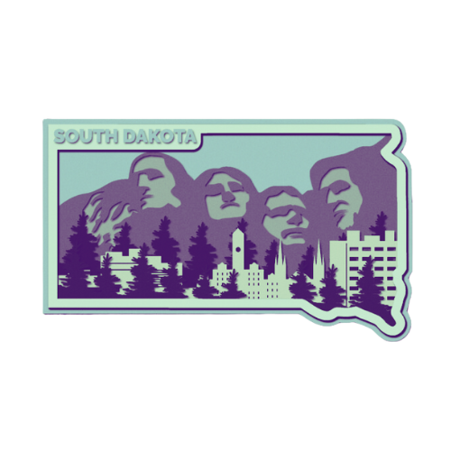 Layered State South Dakota Home Décor decoration My Custom Designs Seafoam 12"