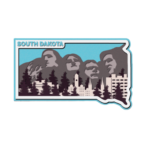 Layered State South Dakota Home Décor decoration My Custom Designs Soft Blue 12"