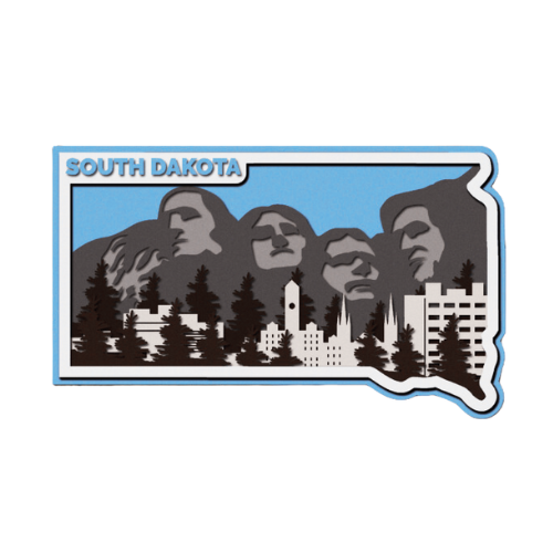 Layered State South Dakota Home Décor decoration My Custom Designs Hyperblue 12"