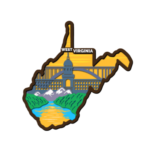 Layered State West Virginia Home Décor decoration My Custom Designs Bark 12"