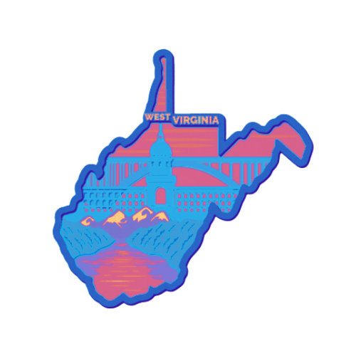 Layered State West Virginia Home Décor decoration My Custom Designs Coral 12"