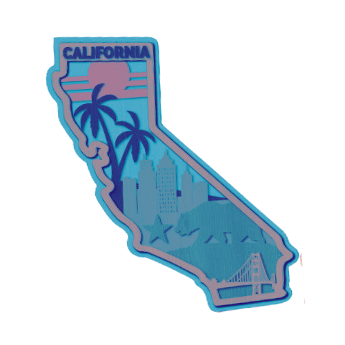 Layered State California Home Décor decoration My Custom Designs Coral 12"