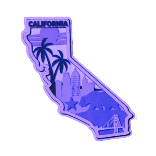 Layered State California Home Décor decoration My Custom Designs Purple 12"