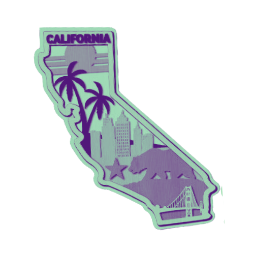 Layered State California Home Décor decoration My Custom Designs Seafoam 12"