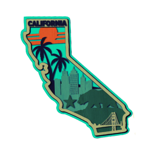 Layered State California Home Décor decoration My Custom Designs Green 12"