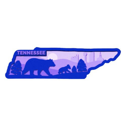 Layered State Tennessee Home Décor decoration My Custom Designs Purple 12"