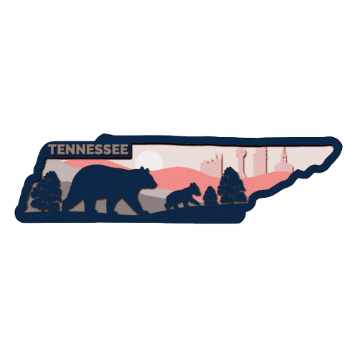 Layered State Tennessee Home Décor decoration My Custom Designs Heather red 12"