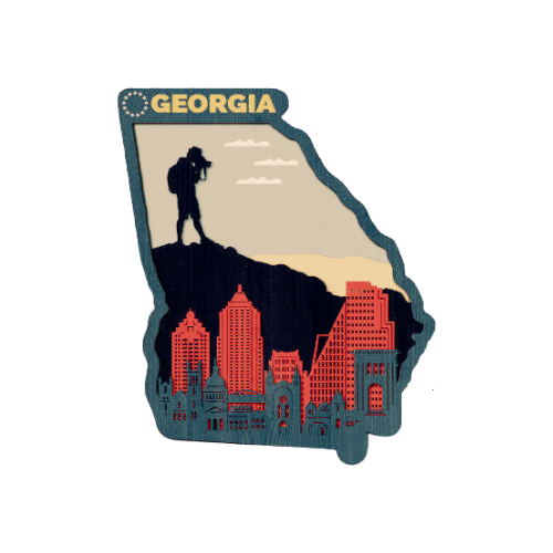 Layered State Georgia Home Décor decoration My Custom Designs Blue 12"