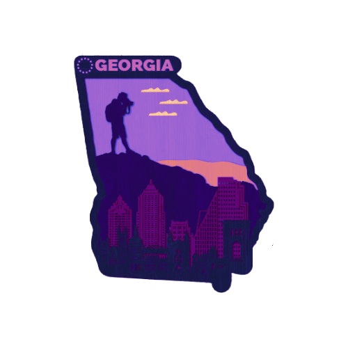 Layered State Georgia Home Décor decoration My Custom Designs Hot Pink 12"