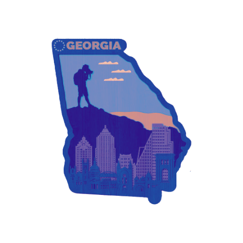 Layered State Georgia Home Décor decoration My Custom Designs Coral 12"